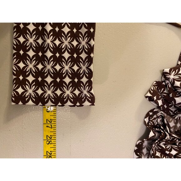 Max & Cleo Womens Brown & White Patterned Wrap Dress Medium - Picture 10 of 11